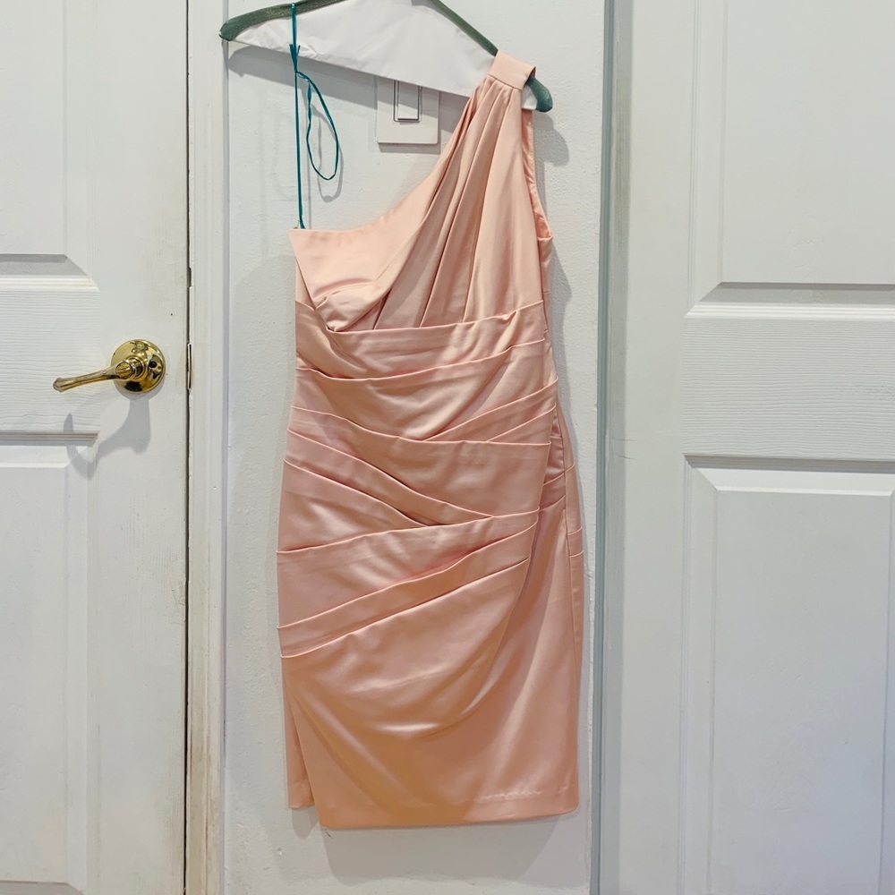David Bridals One Shoulder Dress